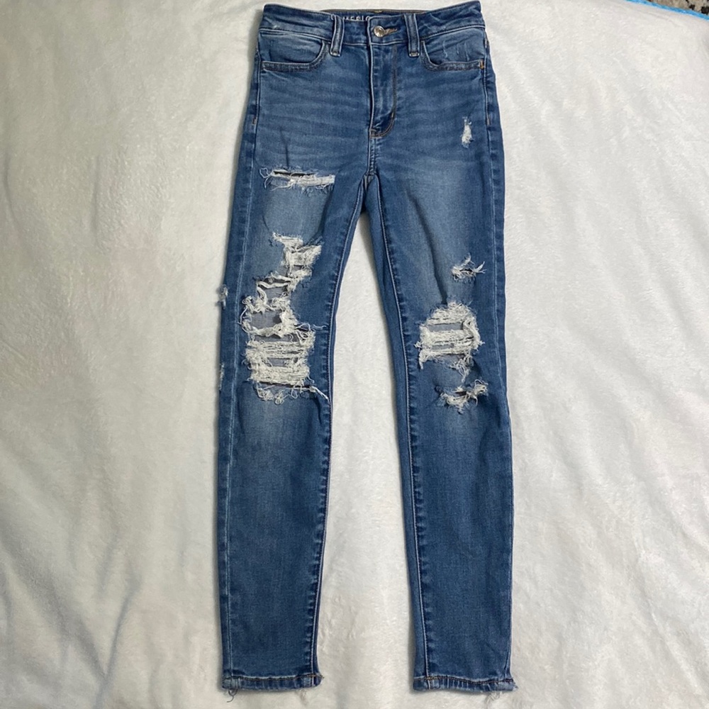 American eagle next level stretch, super hi rise 00 short jeggings